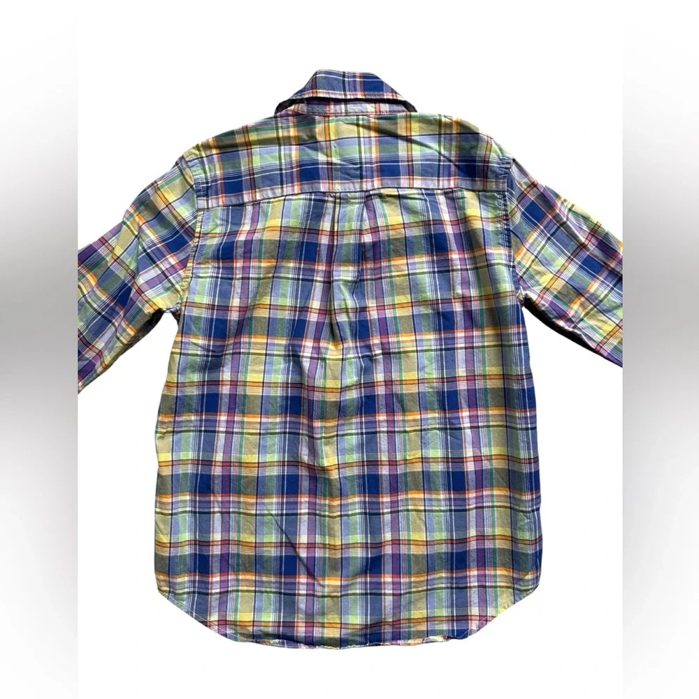 Ralph Lauren Plaid Button Down Shirt Boys 7 Cotton Lightweight Preppy